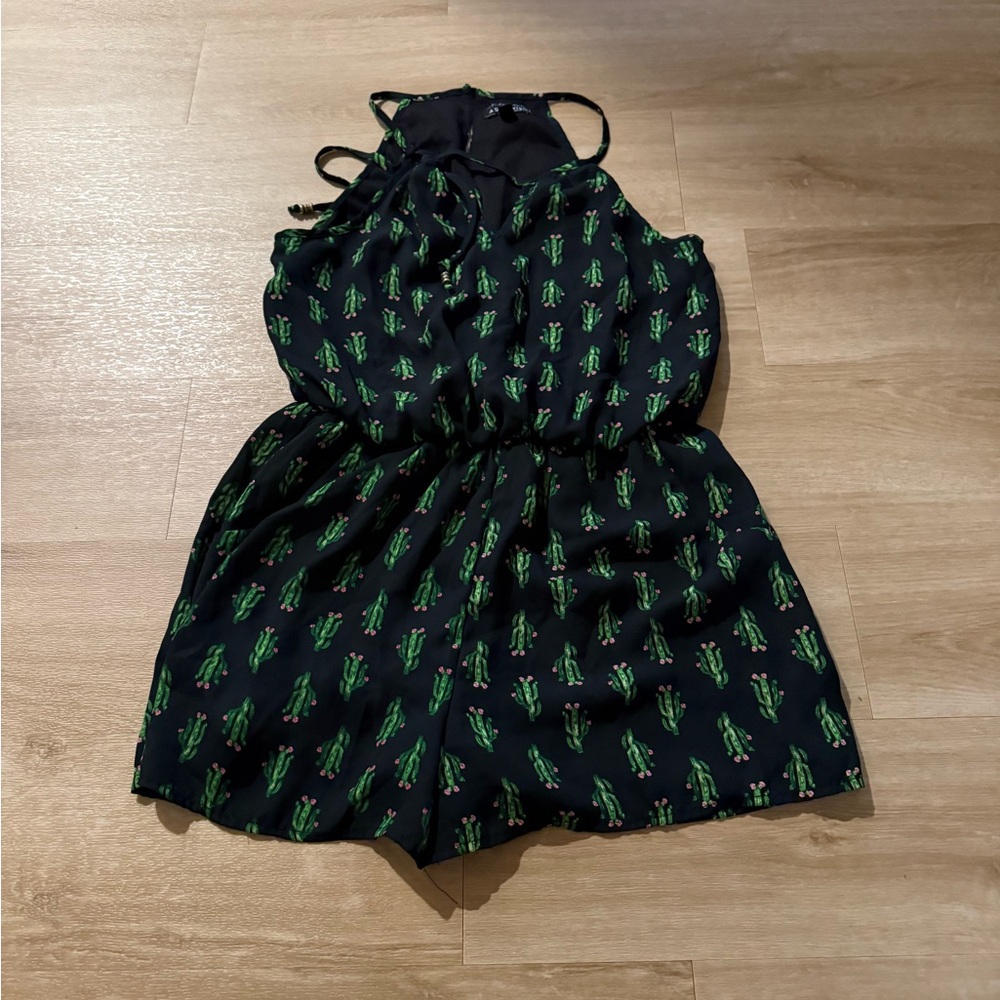 As U Wish Black and Green Romper